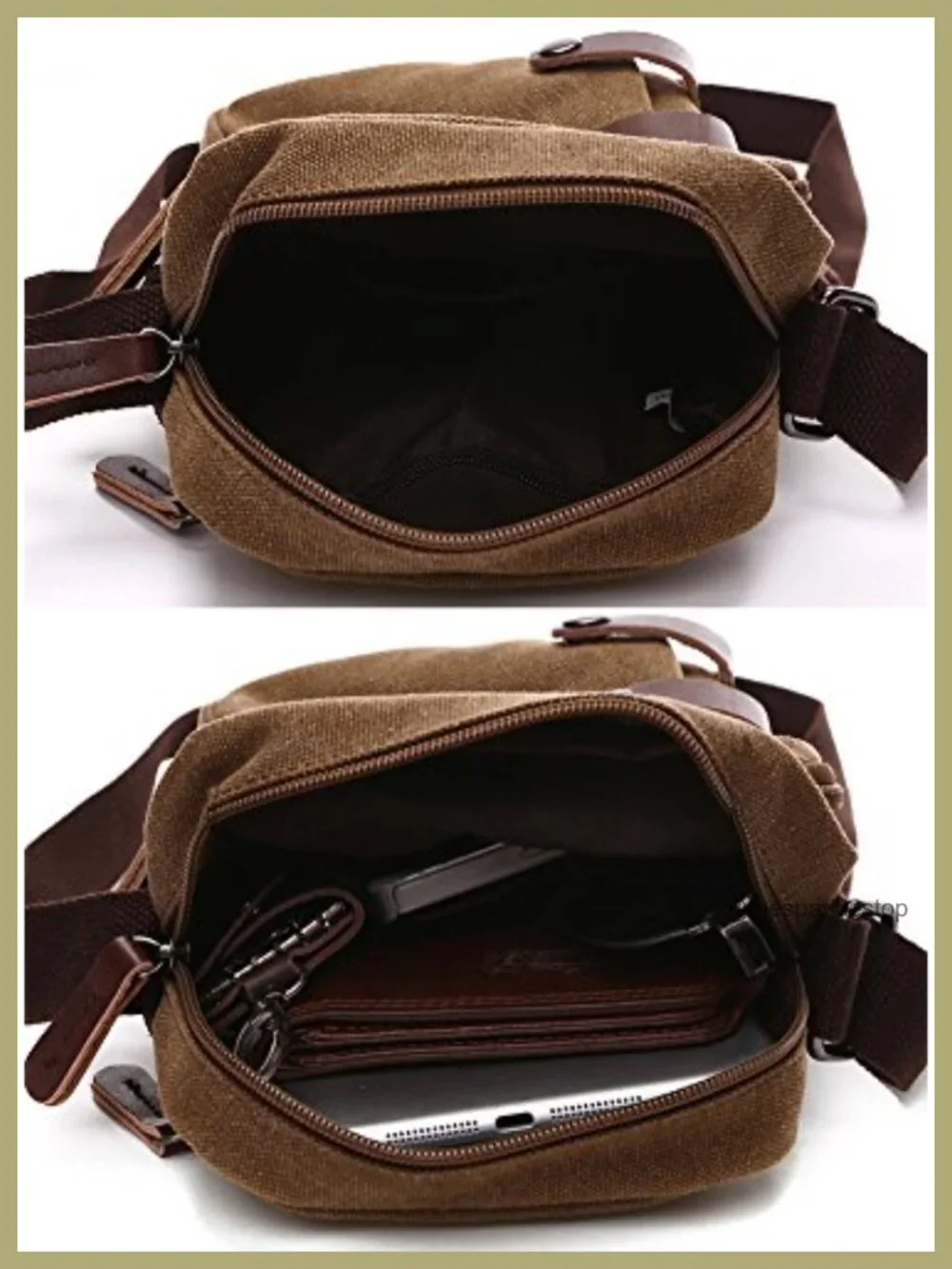 Mini Crossbody Bag Canvas Unisex Travel Purse Adjustable Strap